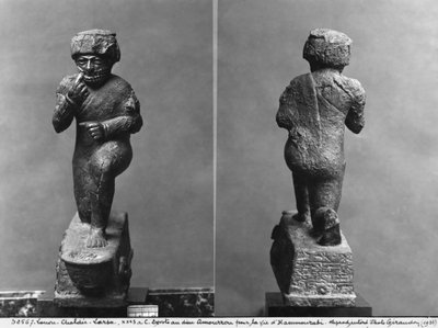 The worshipper from Larsa, front and back view, also known as King Hammurabi praying before a sacred tree by Mesopotamian
